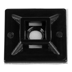 Cable Wire Tie Adhesive 1" Mount 50 lb Tensile 10 Pcs. Black